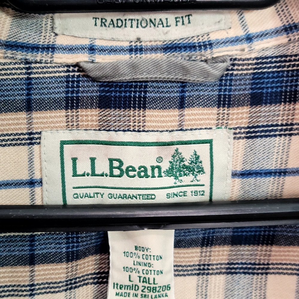 LL Bean Flannel Lined Shirt Large - Picture 3 of 13